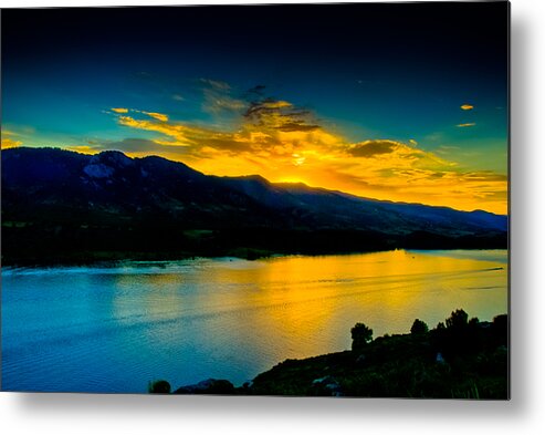 Sunset Metal Print featuring the photograph Sunset at Horsetooth Reservoir by Harry Strharsky