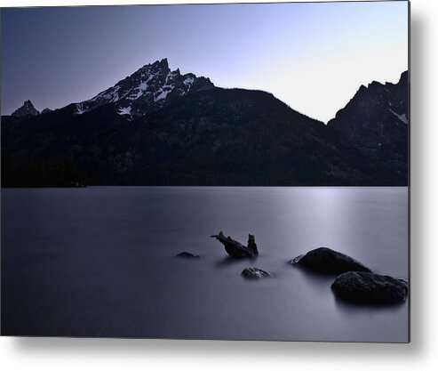 Nature Metal Print featuring the photograph Sunset at the lake by John K Sampson
