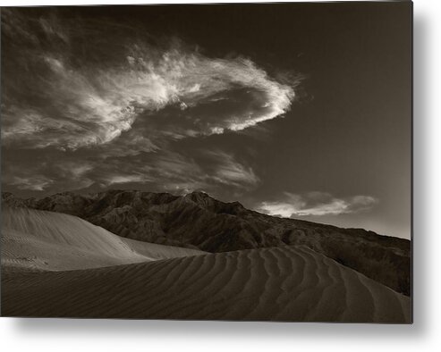 Death Metal Print featuring the photograph Sunset Over Sand Dunes Death Valley by Steve Gadomski