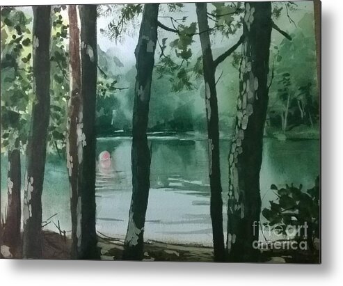 Trees Metal Print featuring the painting Swimming Hole by Elizabeth Carr