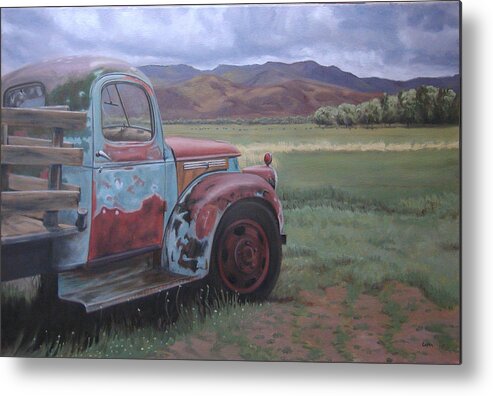 Oil Metal Print featuring the painting Taos truck by Todd Cooper