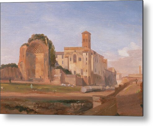 English Art Metal Print featuring the painting Temple of Venus and Rome, Rome by Edward Lear
