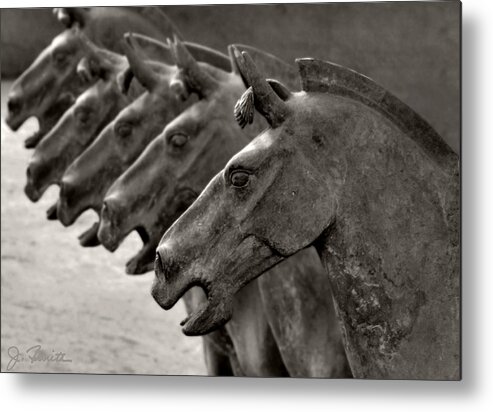 Terracotta Metal Print featuring the photograph Terracotta Horses by Joe Bonita