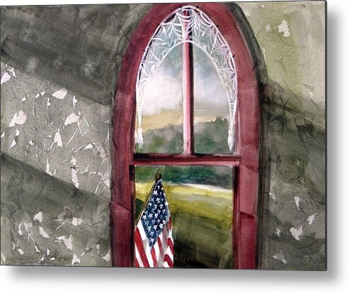 Flag Metal Print featuring the painting The Attic Window by John Williams