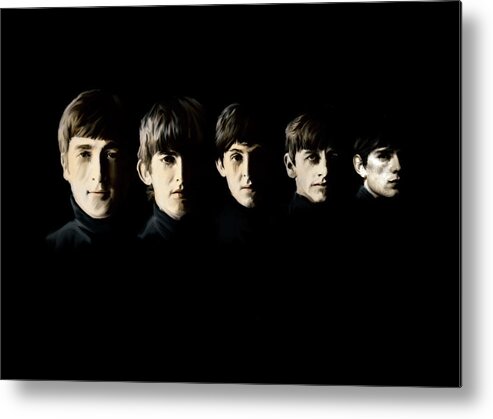  Metal Print featuring the painting The Beatles Fate by Iconic Images Art Gallery David Pucciarelli