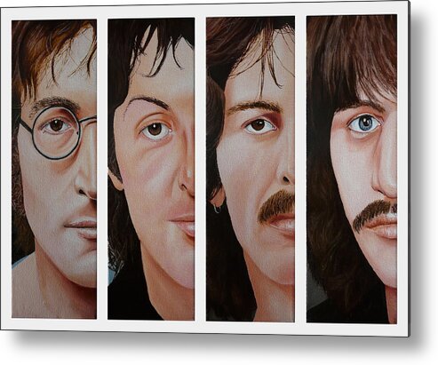 The Beatles Metal Print featuring the painting The Beatles by Vic Ritchey