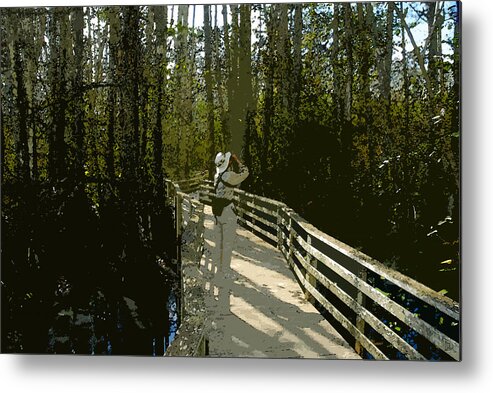 Bird Watching Metal Print featuring the painting The Birder by David Lee Thompson