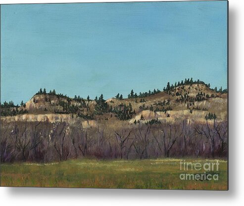Nature Metal Print featuring the painting The Bluffs by Rosellen Westerhoff