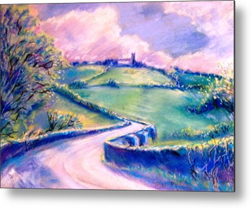 Landscape Metal Print featuring the painting The Bridge Below Hacketstown by Trudi Doyle