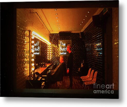 Dublin Metal Print featuring the photograph The Butcher Barber by Les Palenik