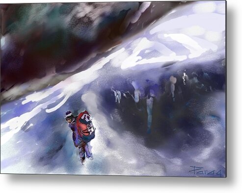 Tinchinkhang Metal Print featuring the digital art The crevasse bridge by Parag Pendharkar