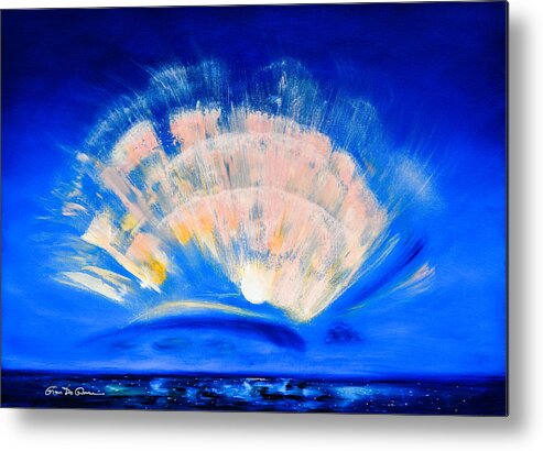 Sunset Metal Print featuring the painting The Fan of a Fairy by Gina De Gorna