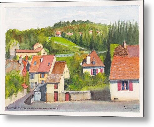 France Metal Print featuring the painting The French village of Billy in the Auvergne by Dai Wynn