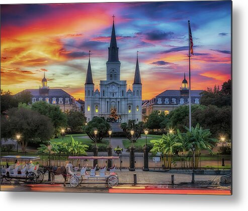 Saint Louis Cathedral Metal Print featuring the photograph The Heart of Old New Orleans by Susan Rissi Tregoning