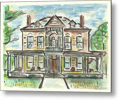 Building Metal Print featuring the painting The Historic Dayton House by Matt Gaudian