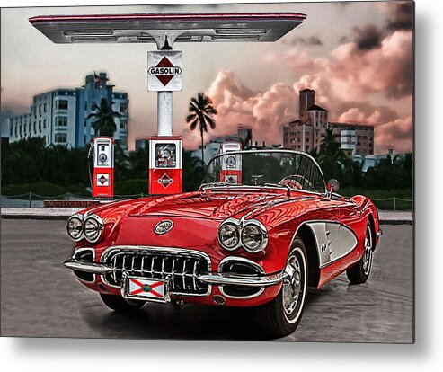 Corvette Metal Print featuring the photograph The Little Red by Joachim G Pinkawa