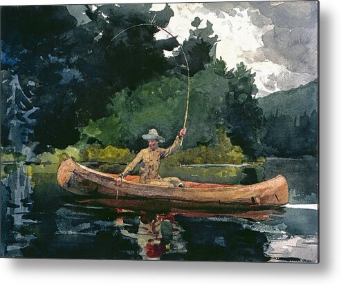Winslow Homer Metal Print featuring the drawing The North Woods by Winslow Homer