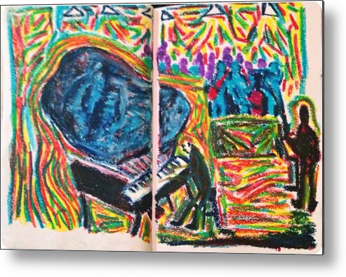 Piano Metal Print featuring the painting The Pianist by Angela Weddle