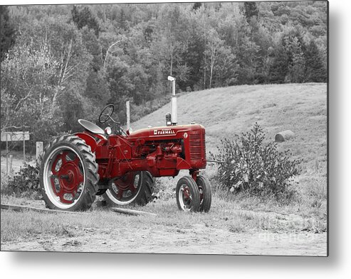 Tractor Metal Print featuring the photograph The Red Tractor by Aimelle Ml