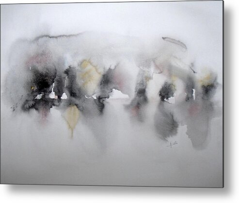 Black And White Metal Print featuring the painting The Shadows by Vesna Antic