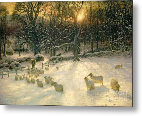 Winter Metal Print featuring the painting The Shortening Winters Day is Near a Close by Joseph Farquharson
