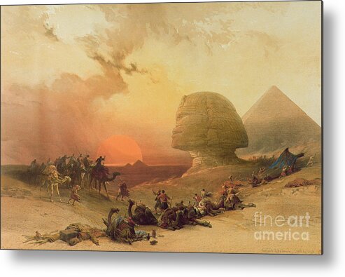 #faatoppicks Metal Print featuring the painting The Sphinx at Giza by David Roberts