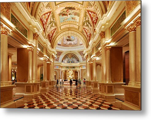 The Venetian Metal Print featuring the photograph The Venetian Hotel Lobby Las Vegas by Willie Harper