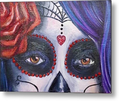 Dia De Los Muertos Metal Print featuring the painting The Windows to the Soul by Melissa Torres