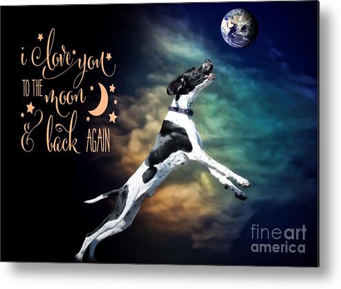Love Metal Print featuring the digital art To The Moon by Kathy Tarochione
