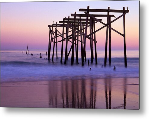 North Carolina Metal Print featuring the photograph Topsail Pier by Eric Foltz