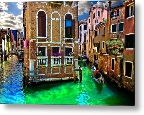 Venice Metal Print featuring the photograph Twin Canals by Harry Spitz