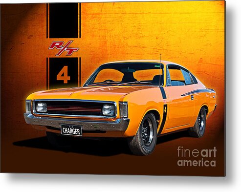 Chrysler Metal Print featuring the photograph VH Valiant Charger by Stuart Row