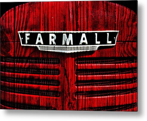 Tractor Metal Print featuring the photograph Vintage Farmall Red Tractor with Wood Grain by Luke Moore