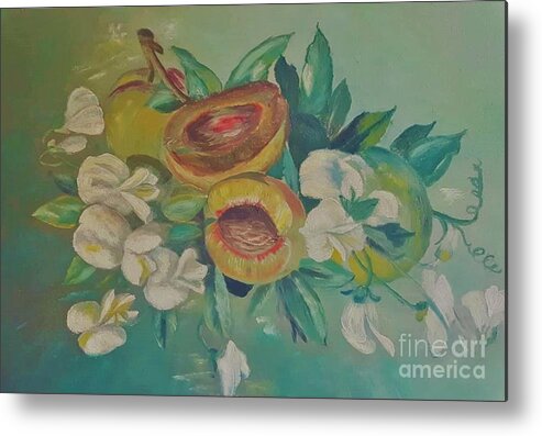 Fruit Metal Print featuring the painting Vintage Still Life by Tracey Lee Cassin