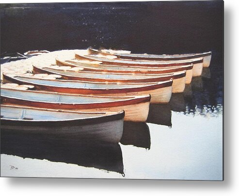 Landscape Metal Print featuring the painting Waiting by Barbara Pease