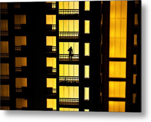 Person Standing Metal Print featuring the photograph Waiting by Prakash Ghai