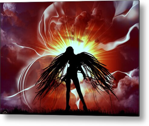 War Metal Print featuring the painting War Angel by Tim Odom