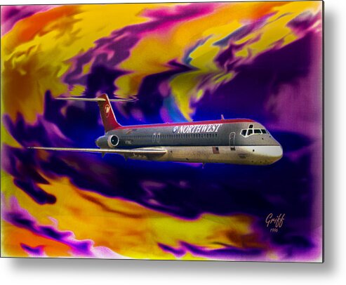 Northwest Airlines Metal Print featuring the digital art Warp 7 by J Griff Griffin