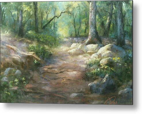 Landscape Metal Print featuring the pastel Warwick Woods by Bill Puglisi