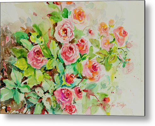 Floral Metal Print featuring the painting Watercolor Series 202 by Ingrid Dohm