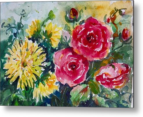 Flowers Metal Print featuring the painting Watercolor Series No. 212 by Ingrid Dohm