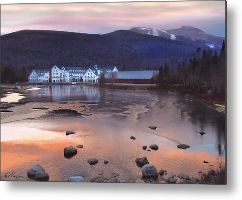 Waterville Valley Town Square Metal Print featuring the photograph Waterville Valley Sunset by Nancy Griswold