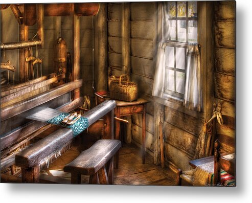 Savad Metal Print featuring the photograph Weaver - The Weavers Room by Mike Savad