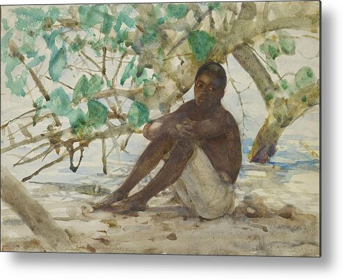 West Metal Print featuring the painting West Indian Boy by Henry Scott Tuke