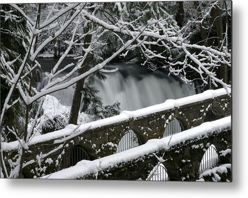 Winter Metal Print featuring the photograph Whatcom Falls winter 08 by Craig Perry-Ollila