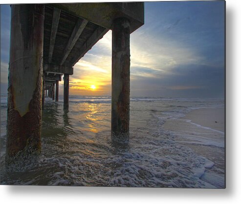 Silhouette Metal Print featuring the photograph Where the Sand meets the Surf by Robert Och