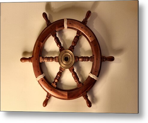 Nautical Metal Print featuring the photograph Whirl 6 Shadowed - With Turk's Heads by Lin Grosvenor