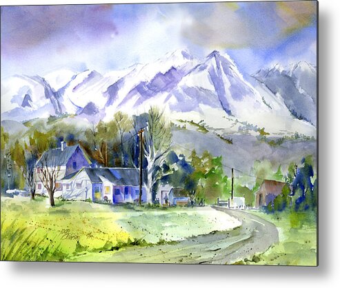 Mt Whitney Metal Print featuring the painting Whitney's White house Ranch by Joan Chlarson