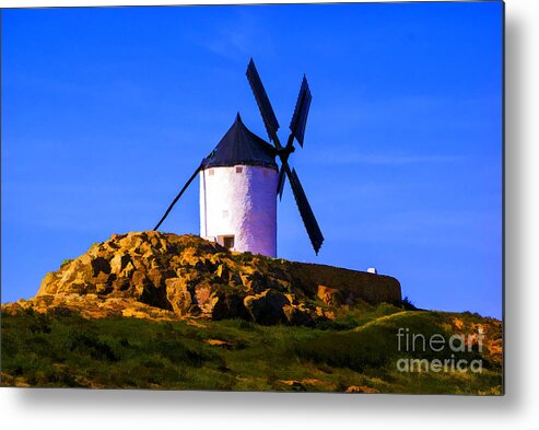 Spain Windmills Long Ago Types Metal Print featuring the photograph Windmill Alone by Rick Bragan