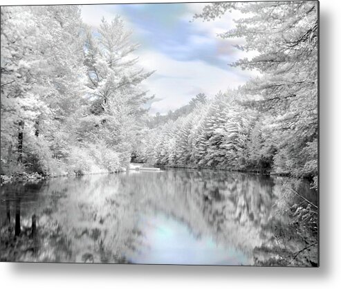 Christmas Metal Print featuring the photograph Winter at the Reservoir by Lori Deiter